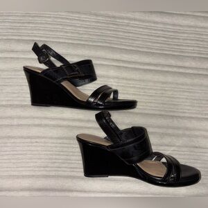 Antonio Melani Clawdia Black Wedges Size 10m